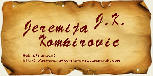 Jeremija Kompirović vizit kartica